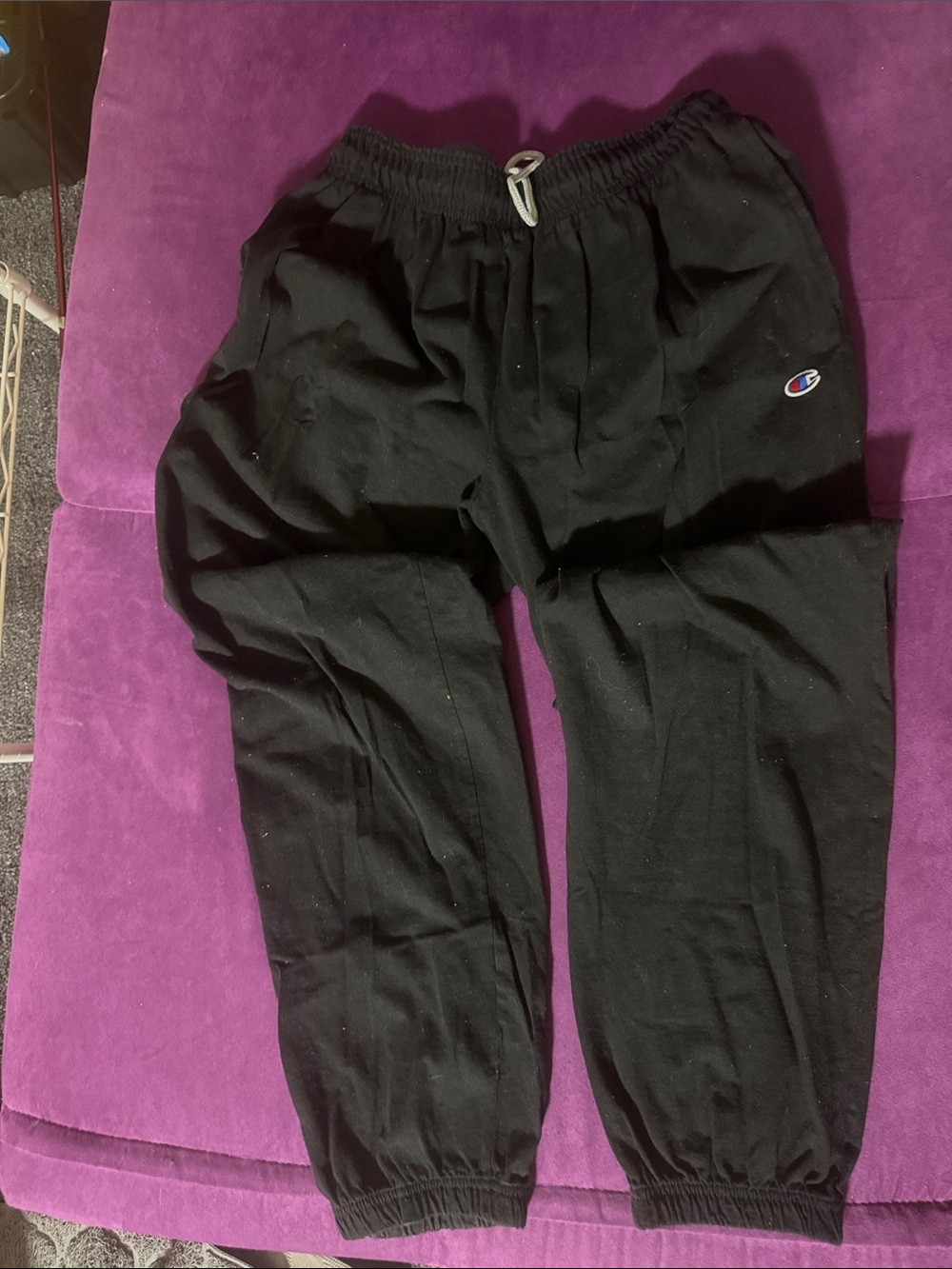 Champion Black Kids Jogger Sweatpants with Small Logo